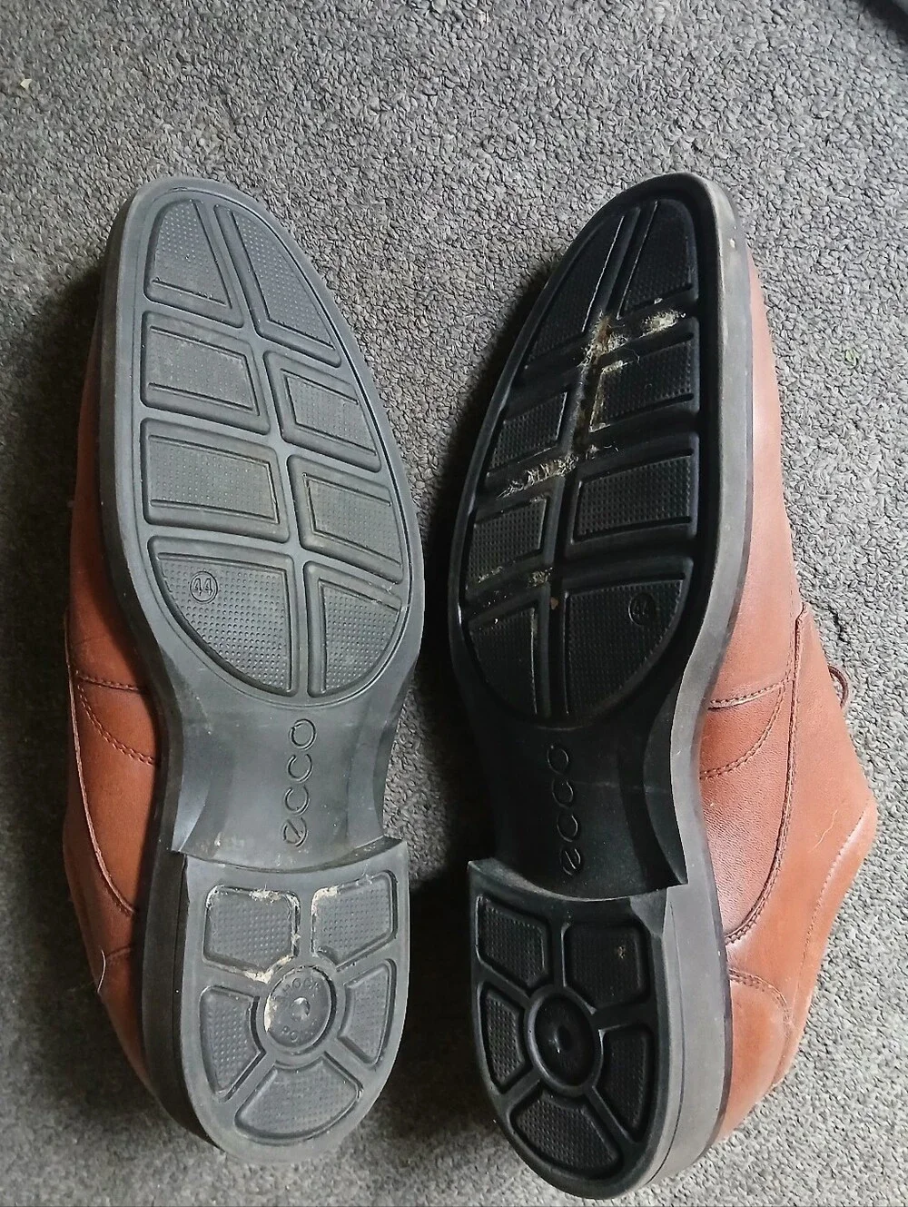 Ecco Brown Men's Leather Lace-Up Dress Shoes Size 44